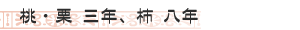 桃・栗 三年、柿 八年